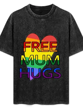 Rainbow mum hugs T-Shirt Casual Fashion Short Sleeve Cotton T-Shirt - Aliexpress - FashionsVida