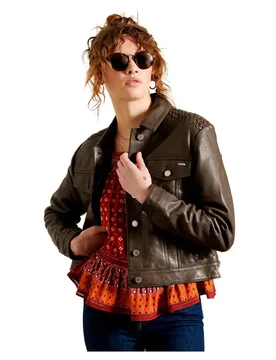 Veste Leather Stateside Tan L - Superdry - FashionsVida