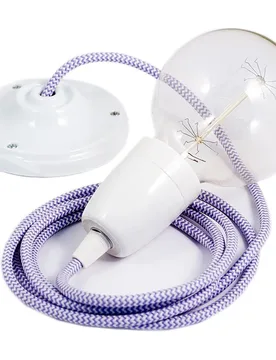 Cables Suspension Luminaire Rz07 Zigzag Diy 1 M Lilac / White One Size - Creative - FashionsVida