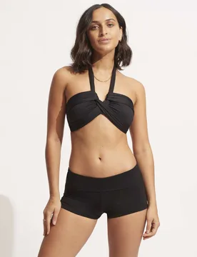 Collective Roll Top Boyleg Bikini Bottoms Black female - Seafolly - FashionsVida