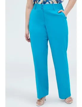 Pantalones de mujer regular de mezcla de algodón confeccionados en tejido elástico - Fiorella Rubino - FashionsVida