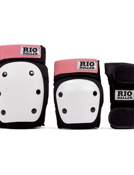 Roller Ensemble De Protection Triple Pad Black / Rose L Homme - Rio - FashionsVida