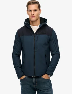 Superdry Herren Soft Shell Trekkerjacke Mit Kapuze, Marineblau & Schwarz, Größe: XXL - 109.99 - FashionsVida