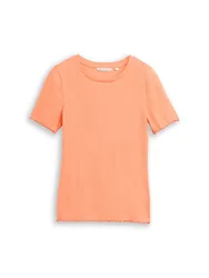 Rib T-shirt with frill edge female