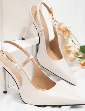 Tacones altos tipo Lolita con adorno de moño burdeos y correas cruzadas en la parte trasera para mujer EUR38 - Shein - FashionsVida