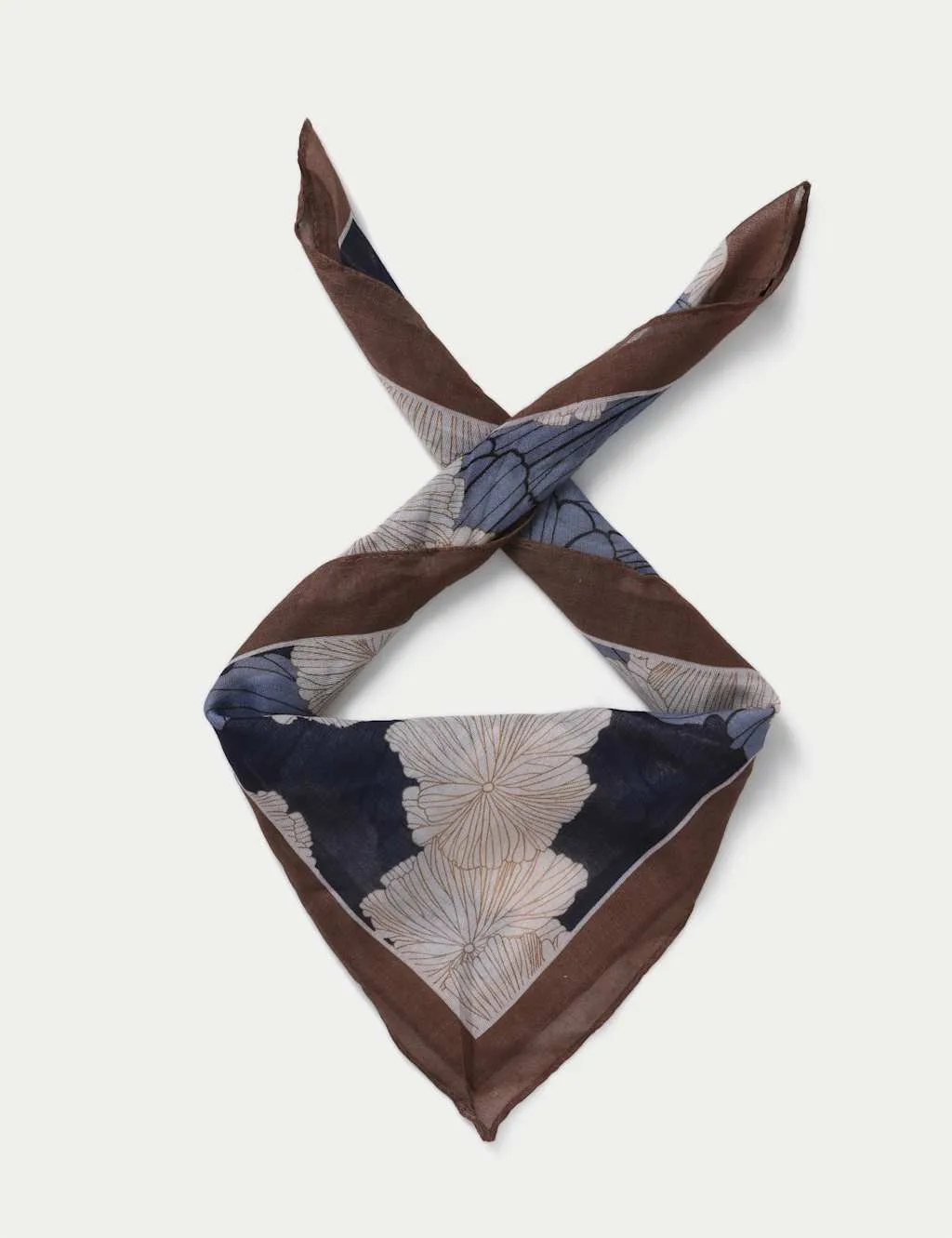 Multi Floral Scarf Black Mix male - M&S - FashionsVida
