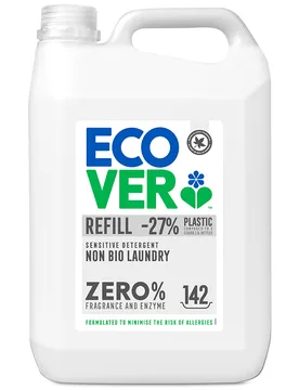 Zero Sensitive Non-Bio Laundry Liquid Refill - 5L - 142 Washes - Ecover - FashionsVida