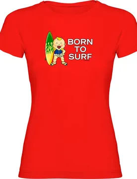 T-shirt à Manches Courtes Born To Surf Red S - Kruskis - FashionsVida