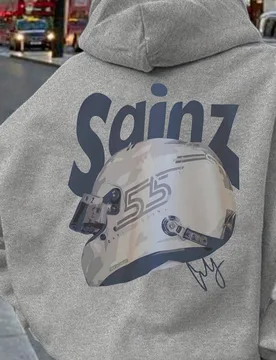 Sudadera con capucha de manga larga con cordón y bolsillo, estampado de tema de carreras casual para mujer, esencial para fans de F1, estilo regular - Shein - FashionsVida