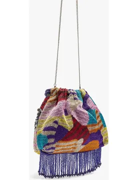 Bolso de fiesta convertible a bandolera con cuentas y estampados - Parfois - FashionsVida
