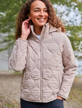 Flora Womens Padded Jacket - Beige - Beige - Size: 18 - Mountain Warehouse - FashionsVida