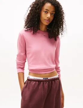 Jersey básico de mujer con cuello redondo - Tommy Jeans - FashionsVida