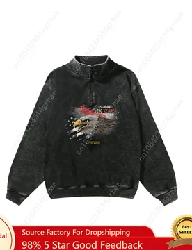 Years America Anniversary 250th Retro Sweatshirt Vintage Pullover Half Zipper Sweatshirt Customized Top Long Sleeved Tshirt - Aliexpress - FashionsVida