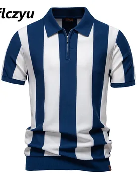 Summer Stripe Polo Shirt Men Short Sleeve Polo Shirt Fashion Casual Contrast Color Stripe Tops Male - Aliexpress - FashionsVida