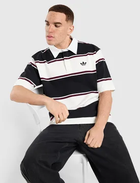 Striped Rugby Poloshirt - Herren, Weiss - male - Size: M - adidas Originals - FashionsVida