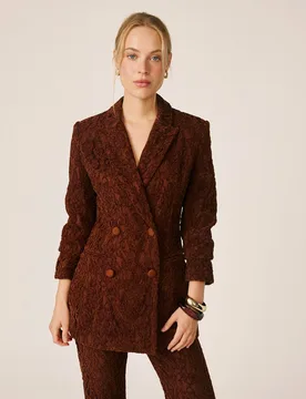 Blazer de mujer en terciopelo con encajes - Alma en Pena - FashionsVida
