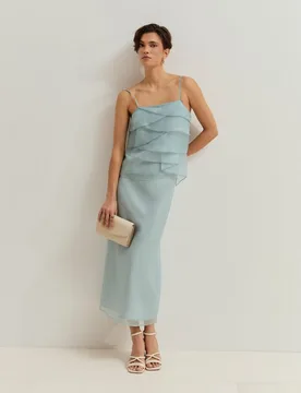 Top de tirantes en seda con volantes - Lion of Porches - FashionsVida