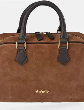 Bolso bowling realizado en serraje y piel napa - El Caballo - FashionsVida