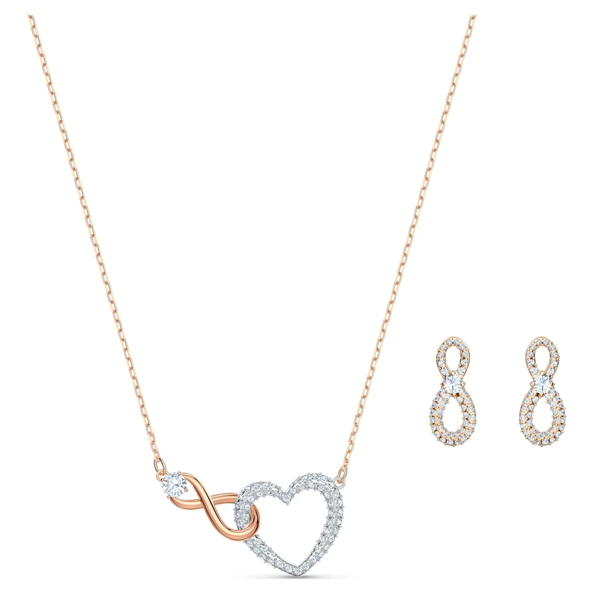 Set Hyperbola, Infinito e cuore, Bianco, Mix di finiture OS - Swarovski - FashionsVida