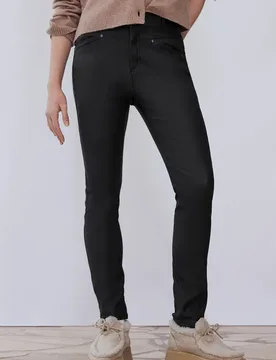 Street One Coated Slim Fit Hose female Schwarz - Street One Studio - FashionsVida