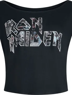 T-Shirt - Logo - S bis XL - für Damen - Größe L - schwarz - EMP exklusives Merchandise! - Frauen - female - Iron Maiden - FashionsVida