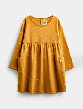 Pure Cotton Heart Print Dress (1-5 Yrs) Yellow Female - JoJo Maman Bébé - FashionsVida
