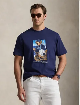 Camiseta de hombre de algodón con Polo Bear tallas grandes - Polo Ralph Lauren - FashionsVida