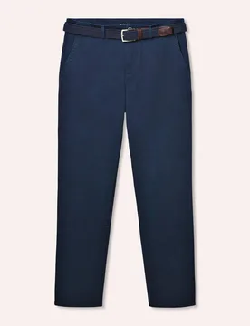 Chino inklusive Gürtel, Regular Fit#normale Größen#schlanke Größen#untersetzte Größen, Farbe Blau, 26, inklusive Gürtel elastisch & bequem Her - Walbusch - FashionsVida