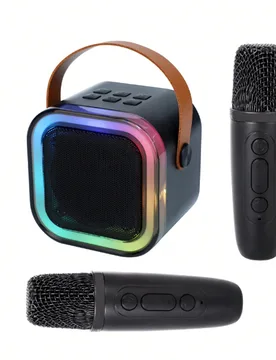 Set Sistema de micrófono inalámbrico y altavoz, adecuado para karaoke en casa, reuniones de audio interactivas, karaoke portátil al aire libre, alt - Shein - FashionsVida