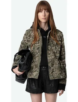 Zadig & Voltaire - Parka de mujer Krisa con estampado de camuflaje - Zadig & Voltaire - FashionsVida