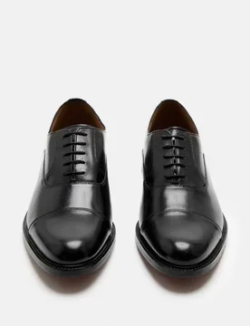 Leather Oxford Shoes Black male - M&S SARTORIAL - FashionsVida
