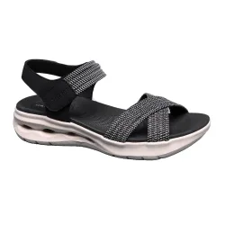 Women's Casual Sandals - Comfortable Platform Heel in Black Size: 6 - Black - Size: 6