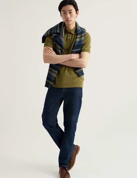 Pure Cotton Polo Shirt Green male - Seasalt cornwall - FashionsVida