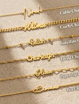Pulsera con nombre personalizado, pulsera con nombre personalizado en oro, pulsera con nombre de estilo minimalista, regalo del Día de la Madre, rega - Shein - FashionsVida