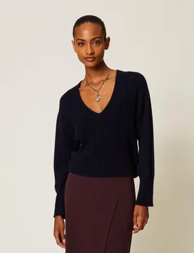 Twinset Pull en cachemire côtelé - TWINSET - FashionsVida