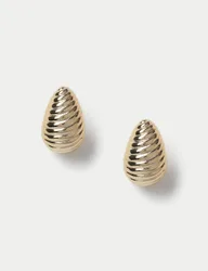 K Gold Plated Dome Hoop Earrings Gold female