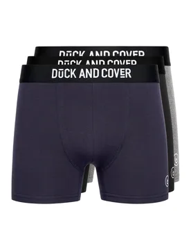Mens Bronteen Boxer Shorts (Pack Of 3) (Navy/black/grey Marl) - Black/dark Grey - Size Small - Duck and Cover - FashionsVida
