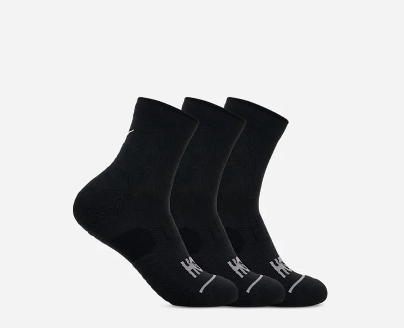 Quarter Run Sock 3-Pack in Black, Size XL - HOKA - FashionsVida