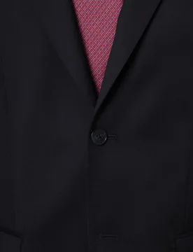 Traje de hombre soft slim de lana virgen en azul oscuro - Wickett Jones - FashionsVida