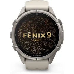 Fénix 9 Pro 43mm Titanio, correa Blanca, Smartwatch