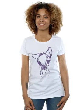 Women's Bambi Mood Cotton T-Shirt in White Size: Small - White - Size: S - Disney - FashionsVida