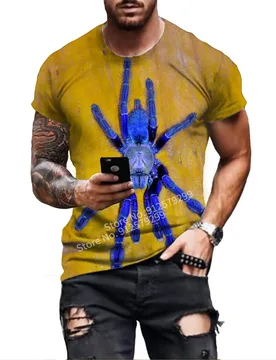 Newest Summer Men's Fashion T-shirt Spider 3D Print T Shirt Personality Short Sleeve Hip Hop O-Neck Top - Aliexpress - FashionsVida