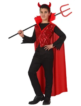 Edles Teufel Kinderkostüm rot-schwarz - Atosa - FashionsVida