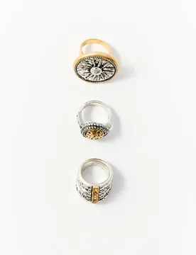 Set 3 maxi anillos étnicos - Sfera - FashionsVida