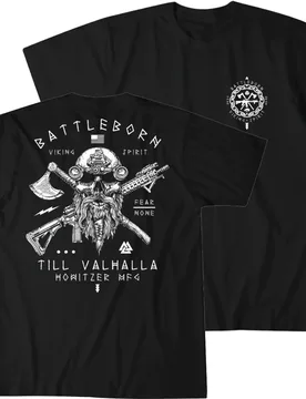 Til Valhalla. Vi king Warrior Spirit Bearded Tactical Skull Military T-Shirt 100% Cotton O-Neck Short Sleeve Casual Mens T-shirt - Aliexpress - FashionsVida