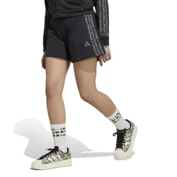 Pantaloni Corti Animal Print 3 Stripes French Terry Black / Multicolor / Grey Six 11-12 Anni