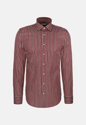 Slim Business Hemd Gestreift Rot 43