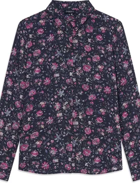Camisa de mujer con manga larga y estampado floral - Caroll - FashionsVida