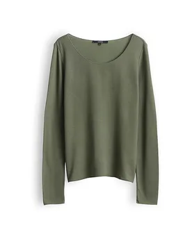Camiseta de manga larga KIROSA SOFT verde oscuro 40 - someday - FashionsVida