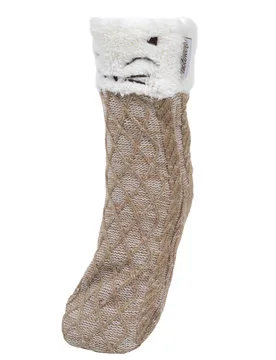 Chaussettes fourrées maille chat Beige beige chiné 39/41 - Isotoner - FashionsVida